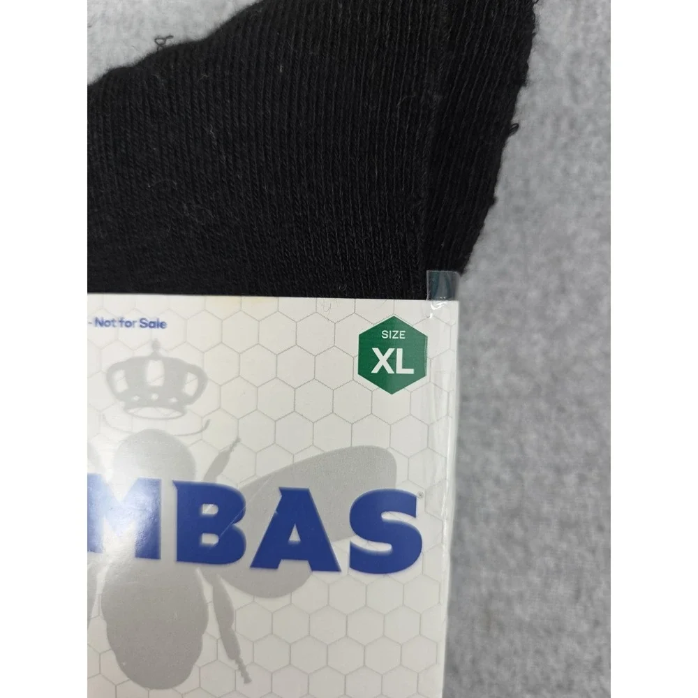 BOMBAS Black Crew Socks Honeycomb Poly Blend Unisex XL Cushioned Comfort NEW